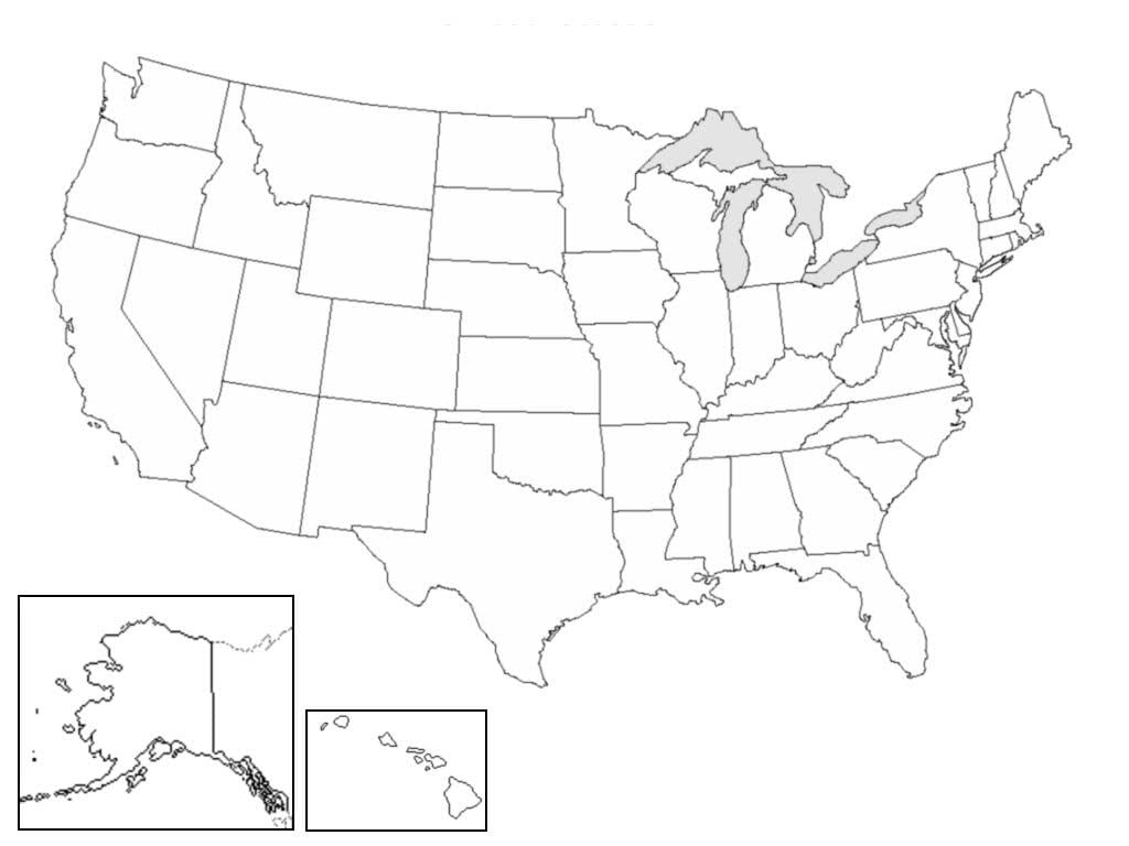 mapa em branco de NÓS