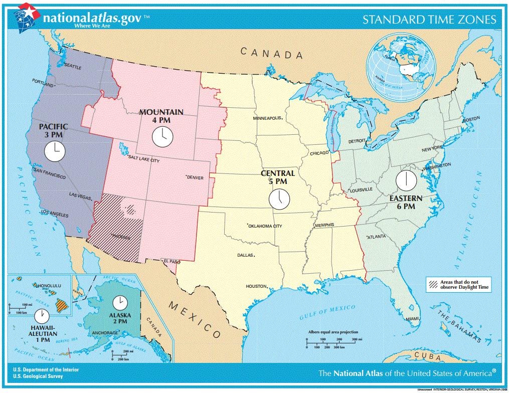 Estados unidos da zona mapa