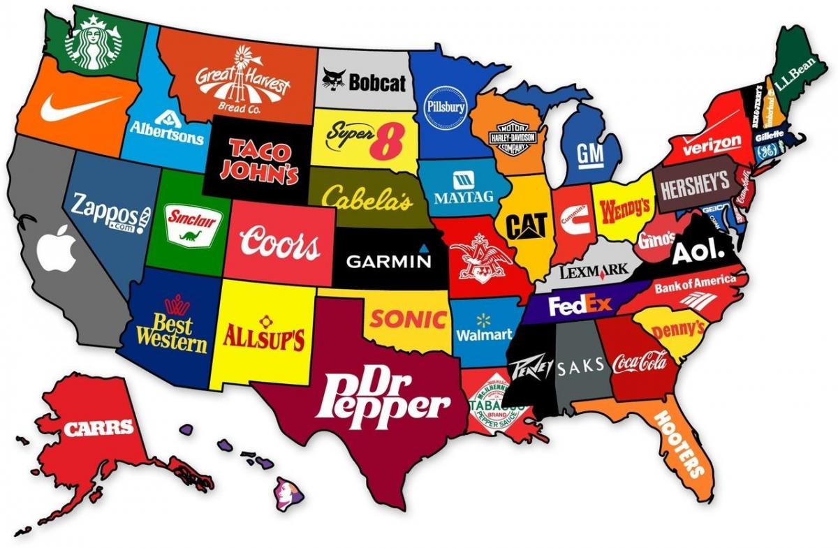 mapa da empresa Americana