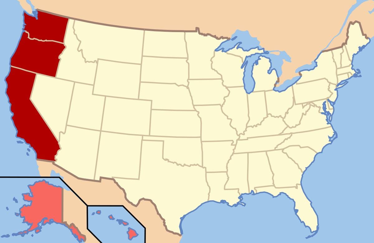 mapa de north west EUA