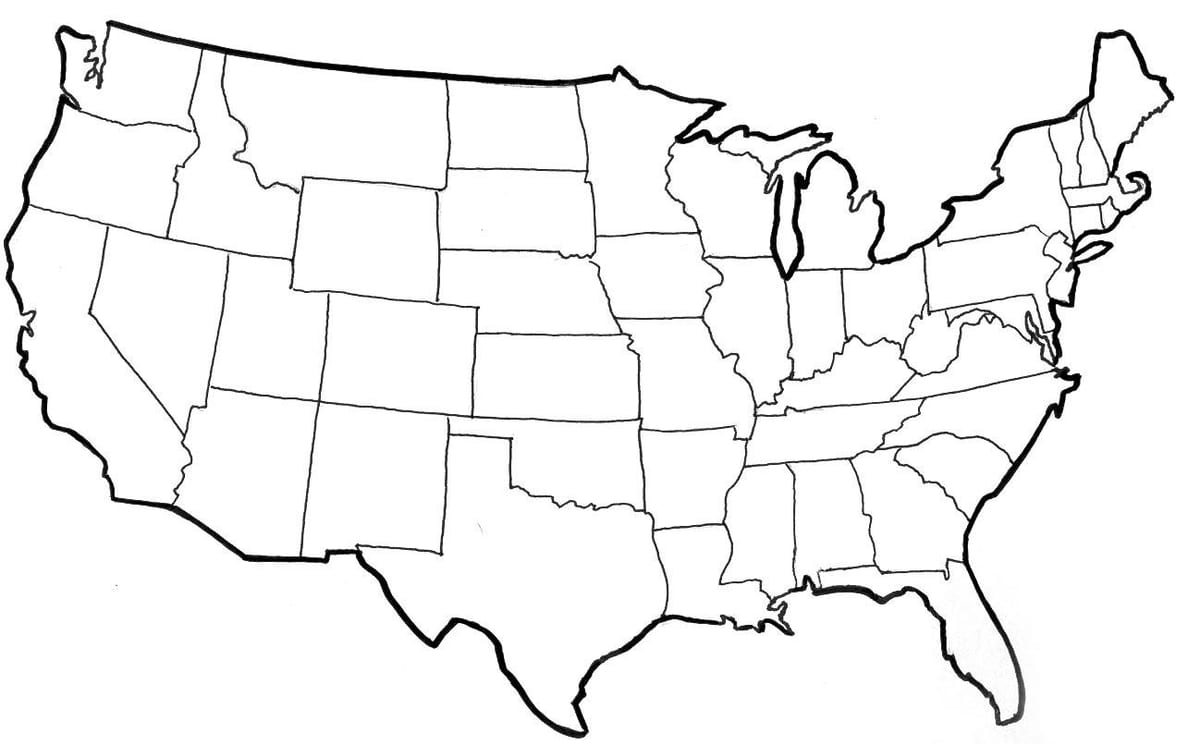 Estados unidos vetor mapa