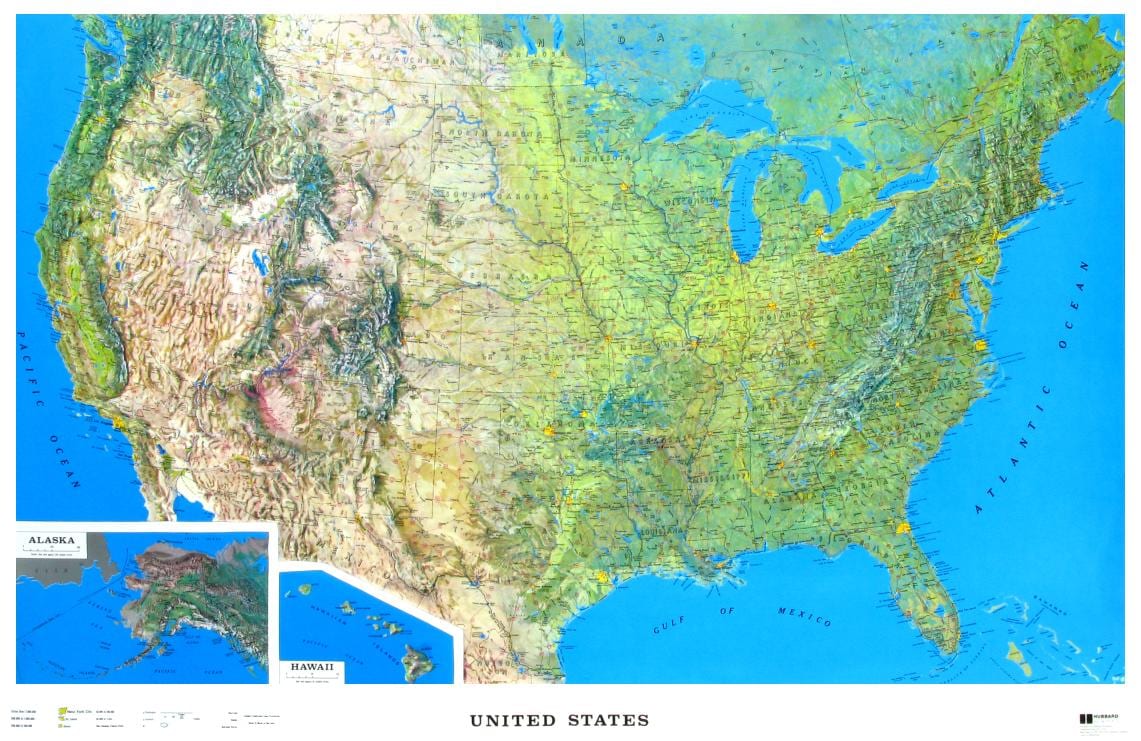 Estados unidos mapa em relevo