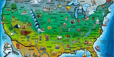 Mapa turístico dos EUA