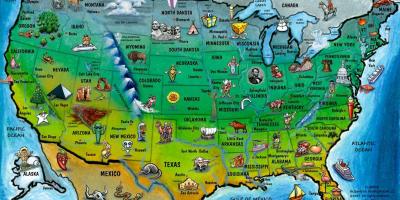 Mapa turístico dos EUA