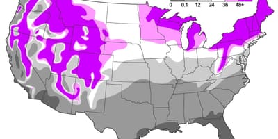 Neve mapa EUA