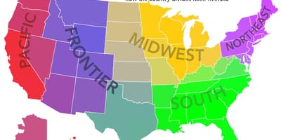 EUA regiões do mapa