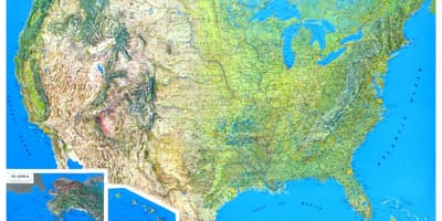 Estados unidos mapa em relevo