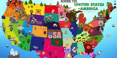 Viagem do mapa dos EUA