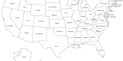 Printable mapa dos Estados Unidos